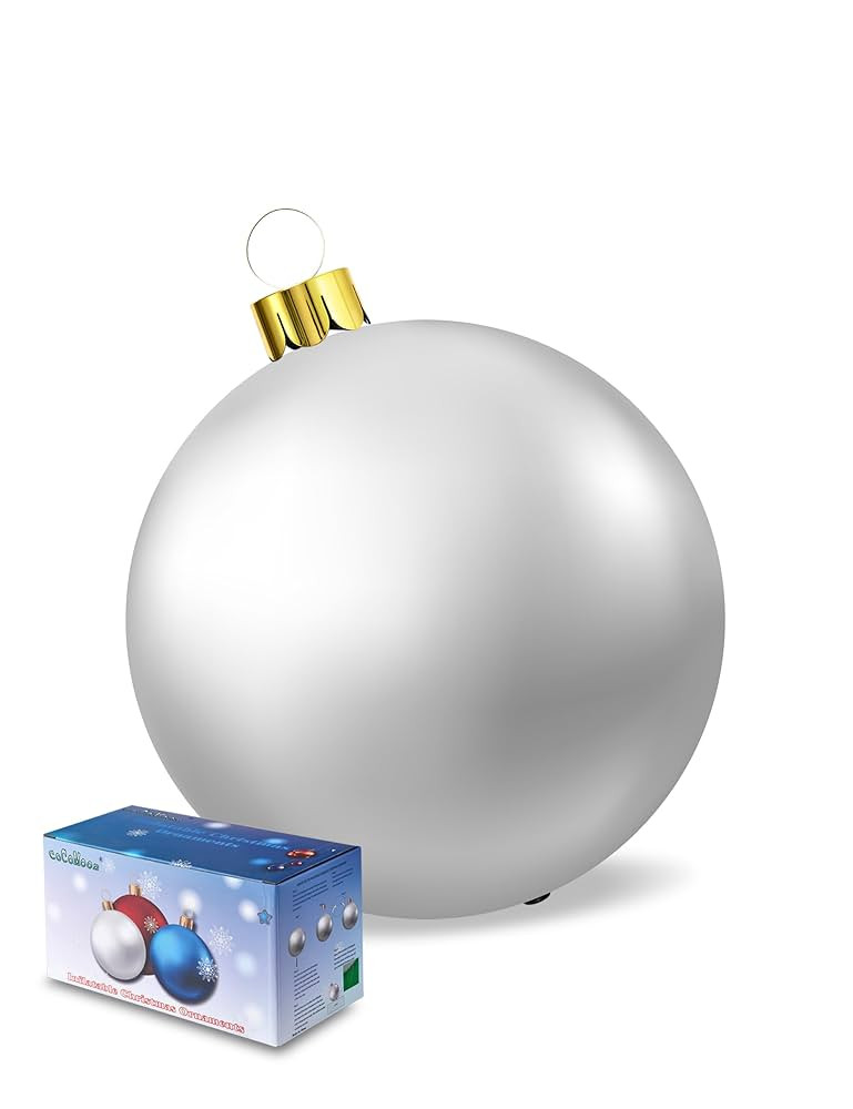 Inflatable Christmas Ornaments, 18" or 25" Oversized Outdoor Christmas Ball Ornaments, Holiday Ya... | Amazon (US)