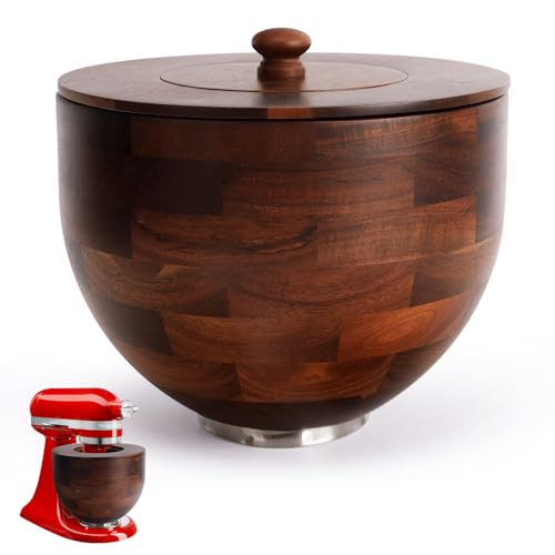 Amazon.com: UTJZIB Wood Mixing Bowl Compatible with 4.5-5 Qt Tilt-Head Stand Mixers with Lid Cove... | Amazon (US)