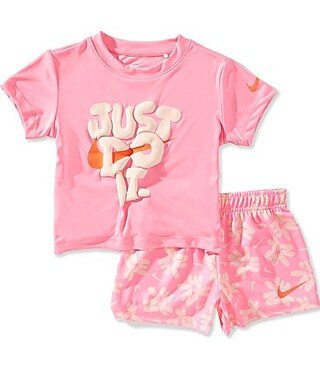 Nike Little Girls Short Sleeve Bold Play T-Shirt Mesh Shorts 2-Piece Set - 2T | Dillard's