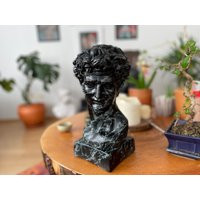 Handmade David Bust Statue Black & Green Marble Effect, 13-Inch Sculpture | Etsy (US)