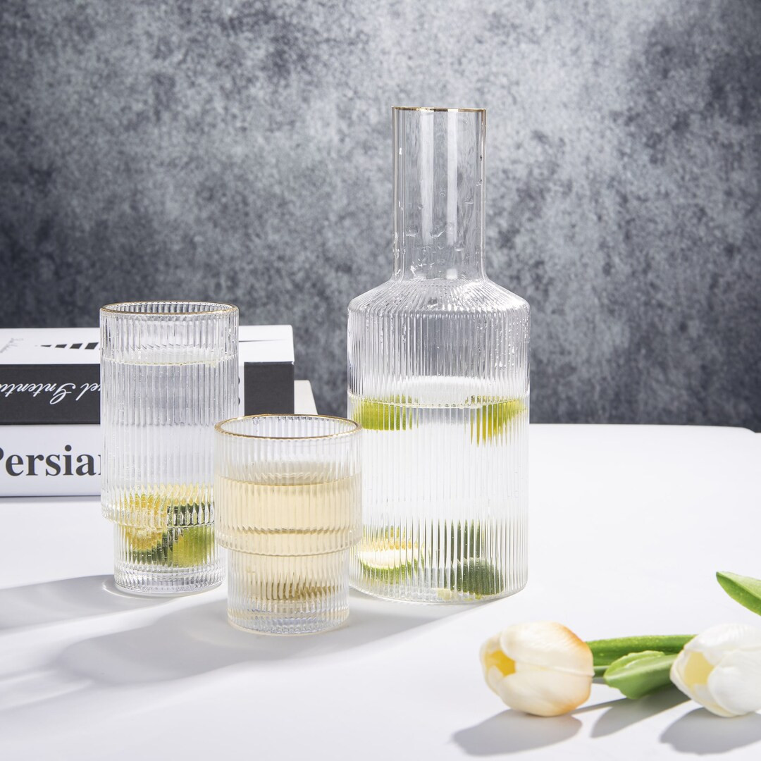 Set of 6 Nordic Ripple Highball Drinking Glasses, Tumblers for Cocktails, Hot and Cold Drinks | Etsy (UK)