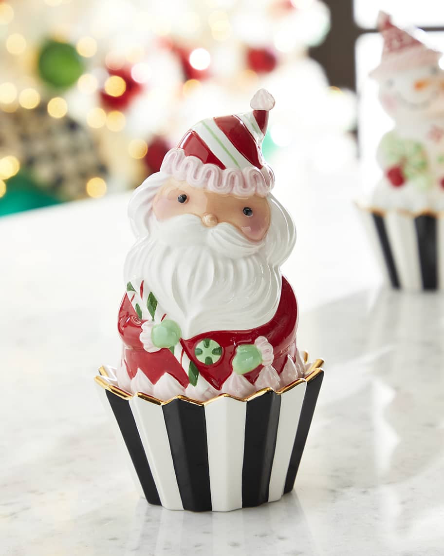 MacKenzie-Childs Holiday Sweets Santa Cupcake Box | Neiman Marcus