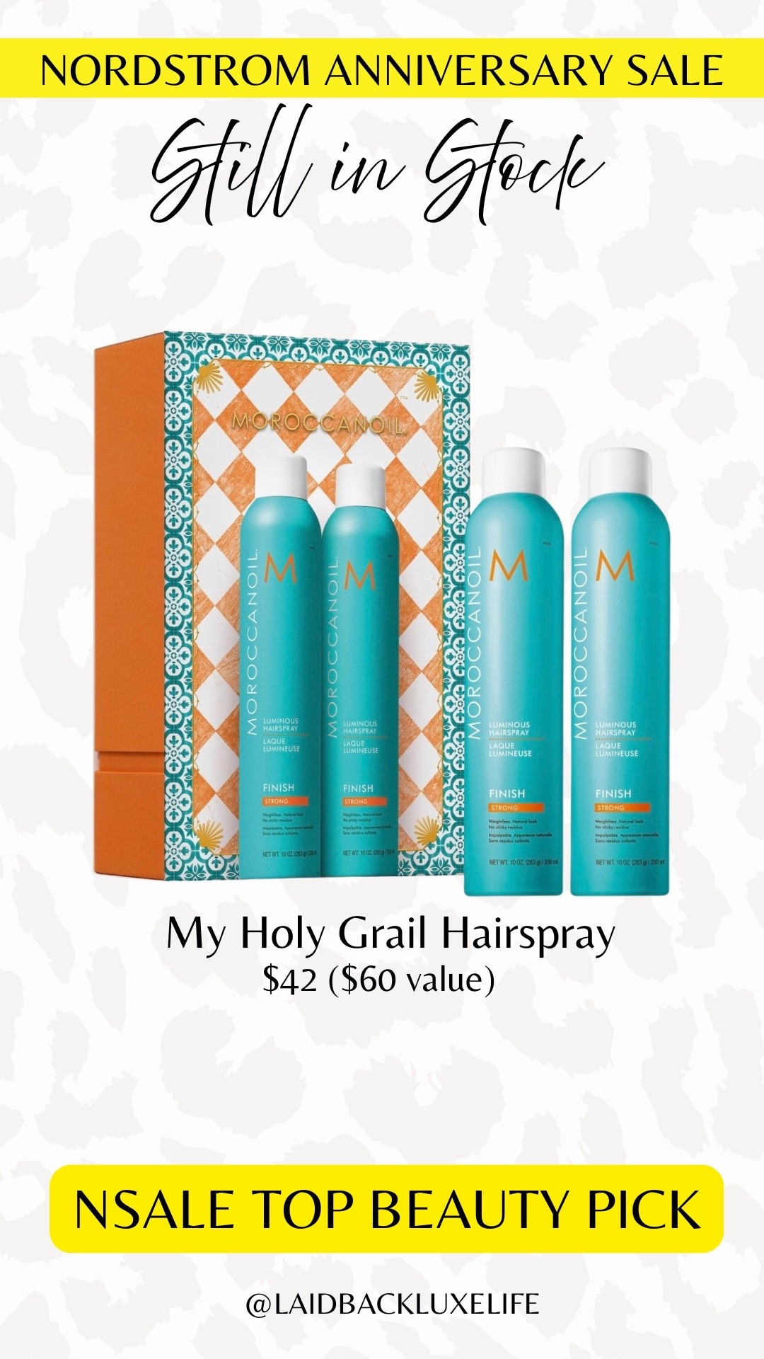 My holy grail hairspray is part of the NSale!! I use the “Strong” hairspray for the strongest hold! Nordstrom Anniversary Sale 2026! NSale 2026, Best of Nordstrom Sale, best of NSale, best of NSale beauty, NSale top picks still in stock @nordstrom   #LaidbackLuxeLife

Hey Beautiful! Feel free to comment on this post if you have any questions! 🫶🏽

Follow me for more fashion finds, beauty faves, lifestyle, home decor, sales and more! So glad you’re here!! XO, Karma

#LTKgrwm #LTKBeauty #LTKOver40