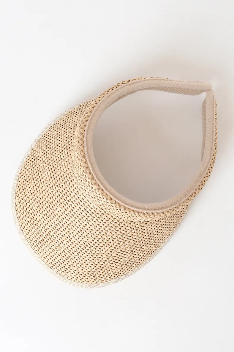 Heart and Sol Tan Woven Visor | Lulus (US)