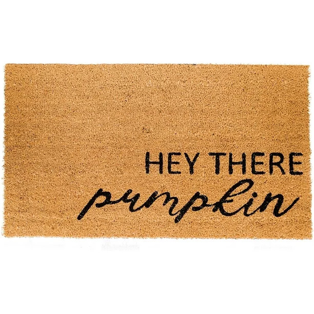 Natural Coir Doormat with Non-Slip Backing,16"x24",Outdoor,Indoor,Natural,Hey There Pumpkin, Coco... | Walmart (US)