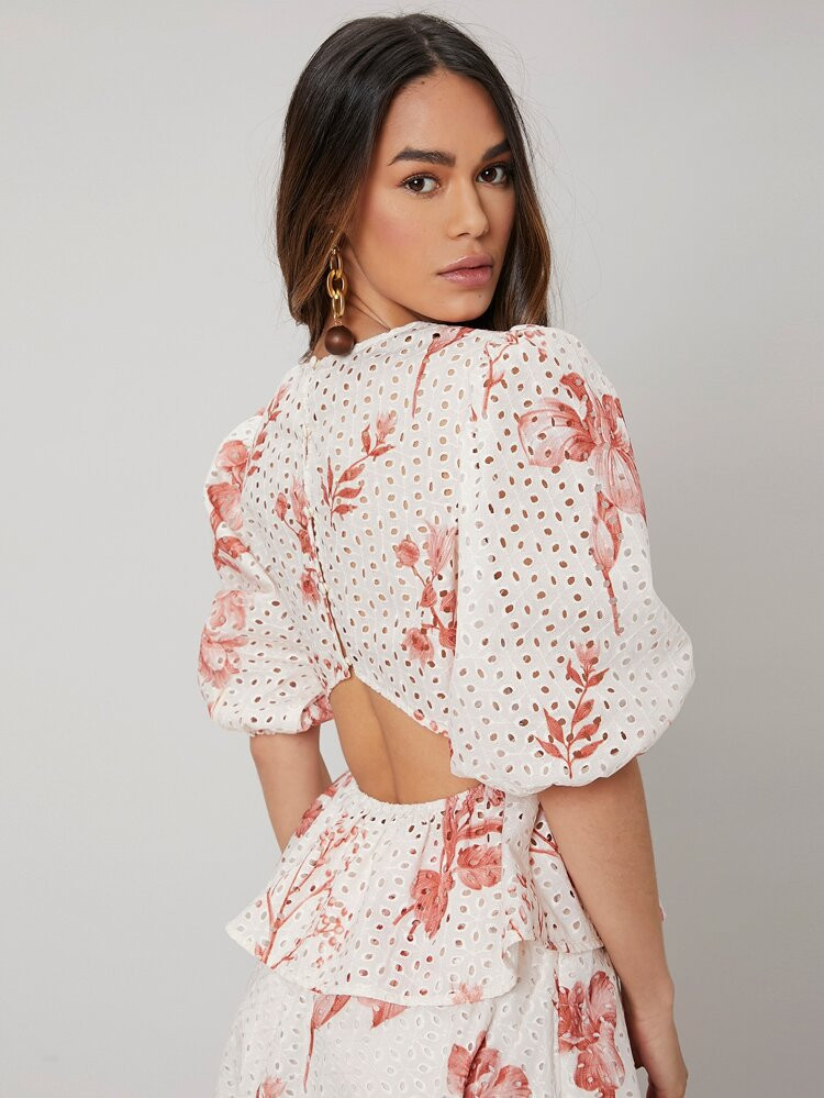 MOTF PREMIUM SCHIFFY PEPLUM TOP | SHEIN