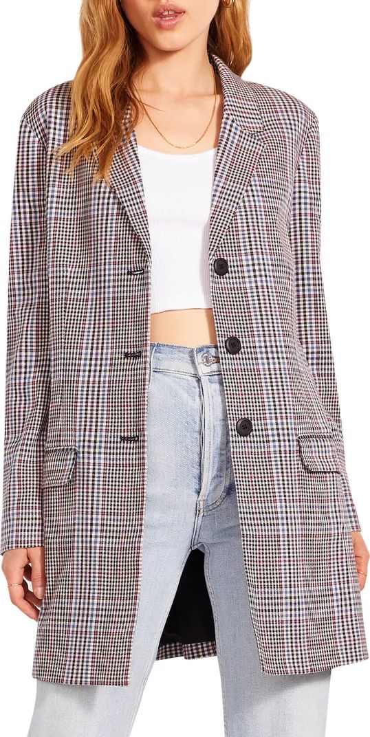 BB Dakota Prep Cool Plaid Longline Blazer | Nordstrom