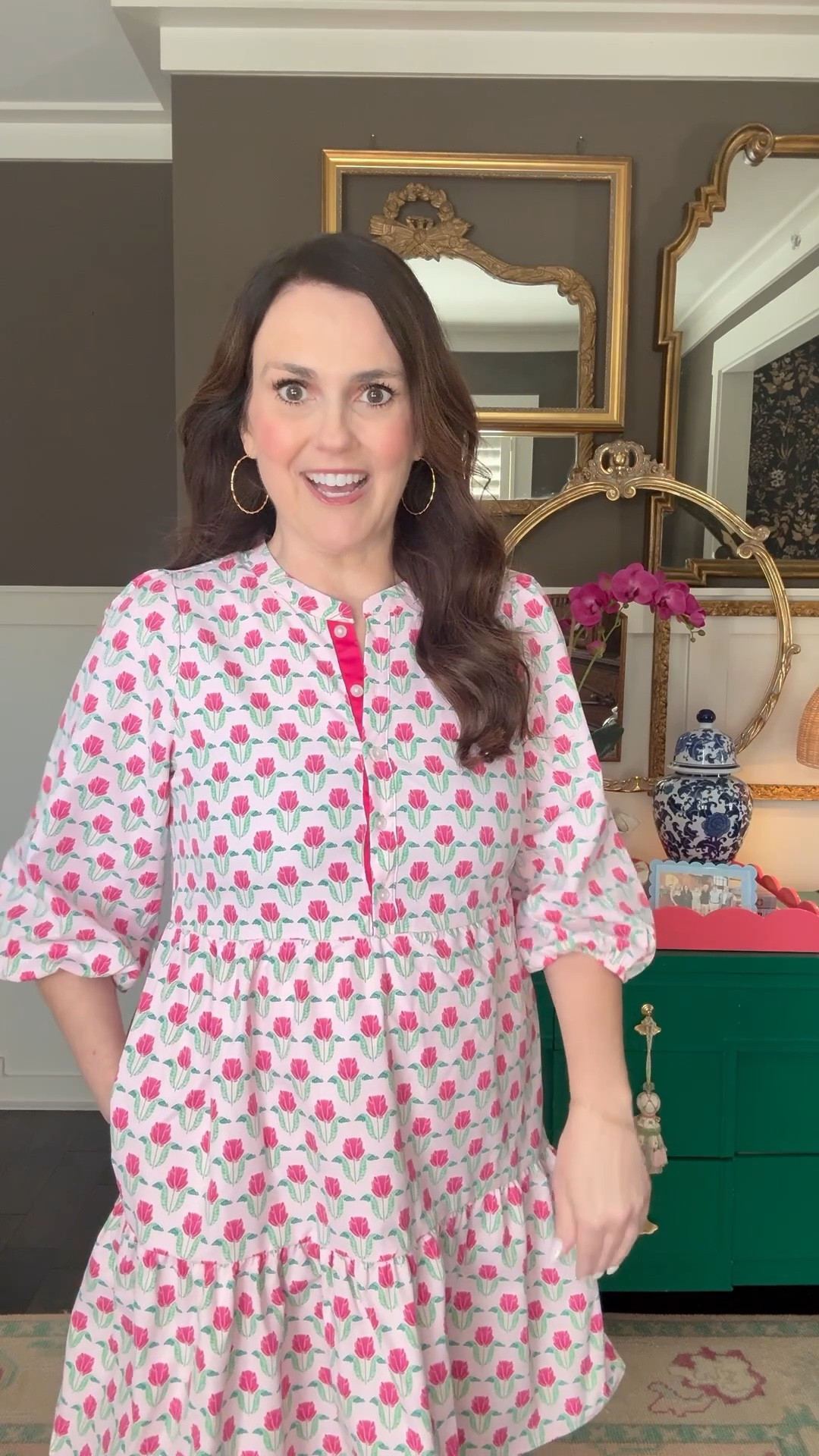 Obsessed with the Riley Dress from Mary Square! Love the flattering fit and the gorgeous pink pattern! I’m 5’7” and wearing size medium. 



#LTKgrwm #LTKMidsize #LTKootd
