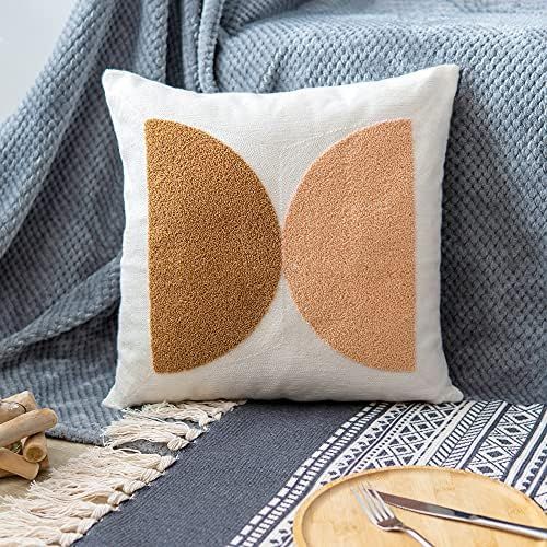 VANNCIO Modern Textured Throw Pillowcase, Simple Boho Soft Decorative Throw Pillow Cover, Neutral... | Amazon (US)