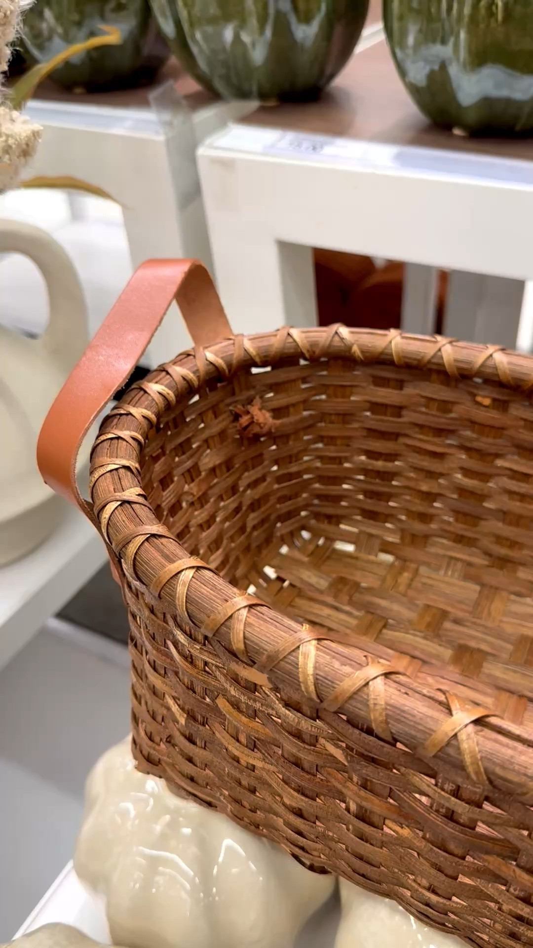 What a beautiful and generous-sized basket. It’s 30” long and has a nice height and beautiful leather handles. Perfect in the fall for a gorgeous pumpkin and fall leaves display…then fill it with Christmas tree branches for the holidays. 🍂🌲

#basket #falltablescape #fallhomedecor #target #rattanbasket #longbasket #fallbasket #falldecor

#LTKHome #LTKSeasonal
