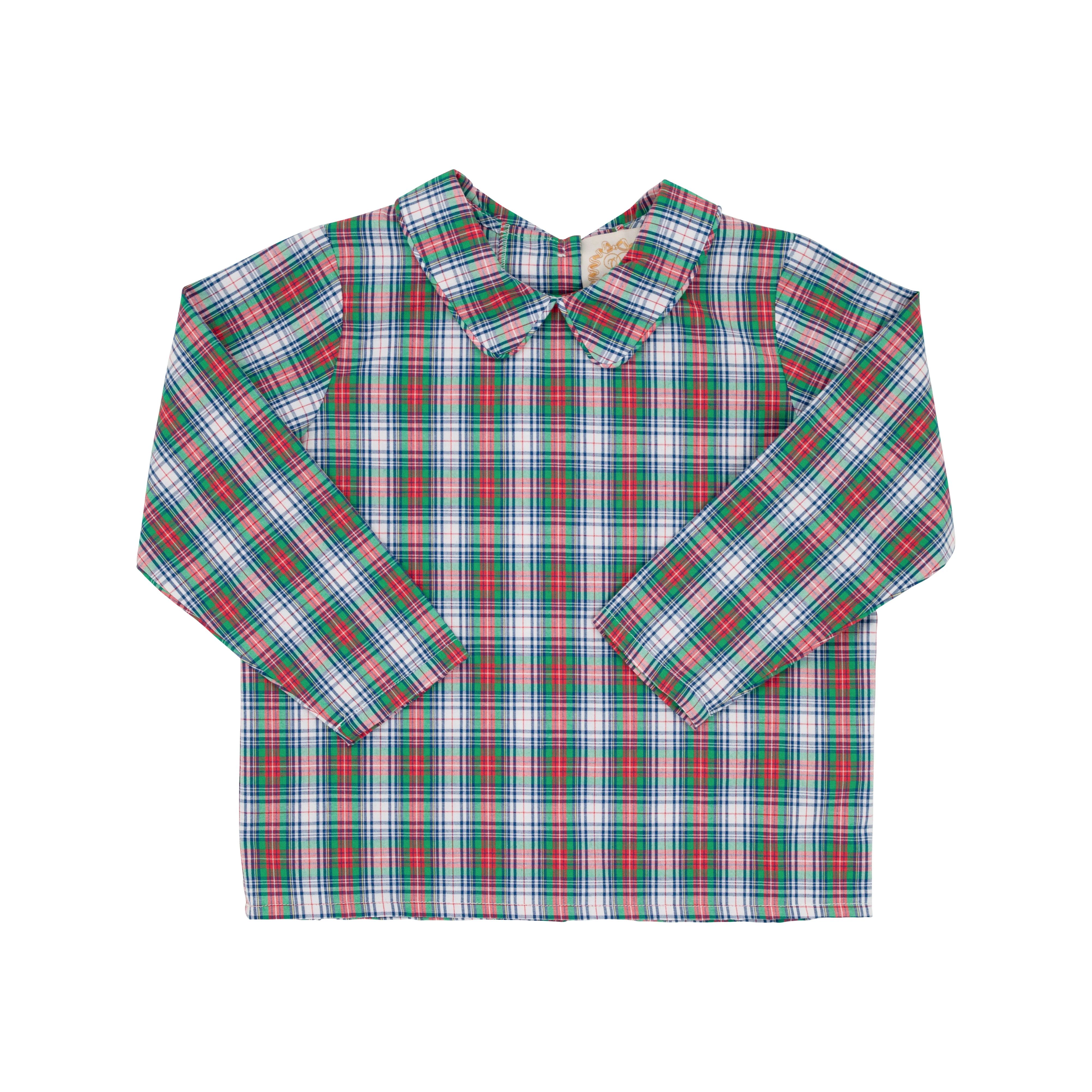 Peter Pan Collar Shirt & Onesie (Long Sleeve Woven) - Prestonwood Plaid | The Beaufort Bonnet Company