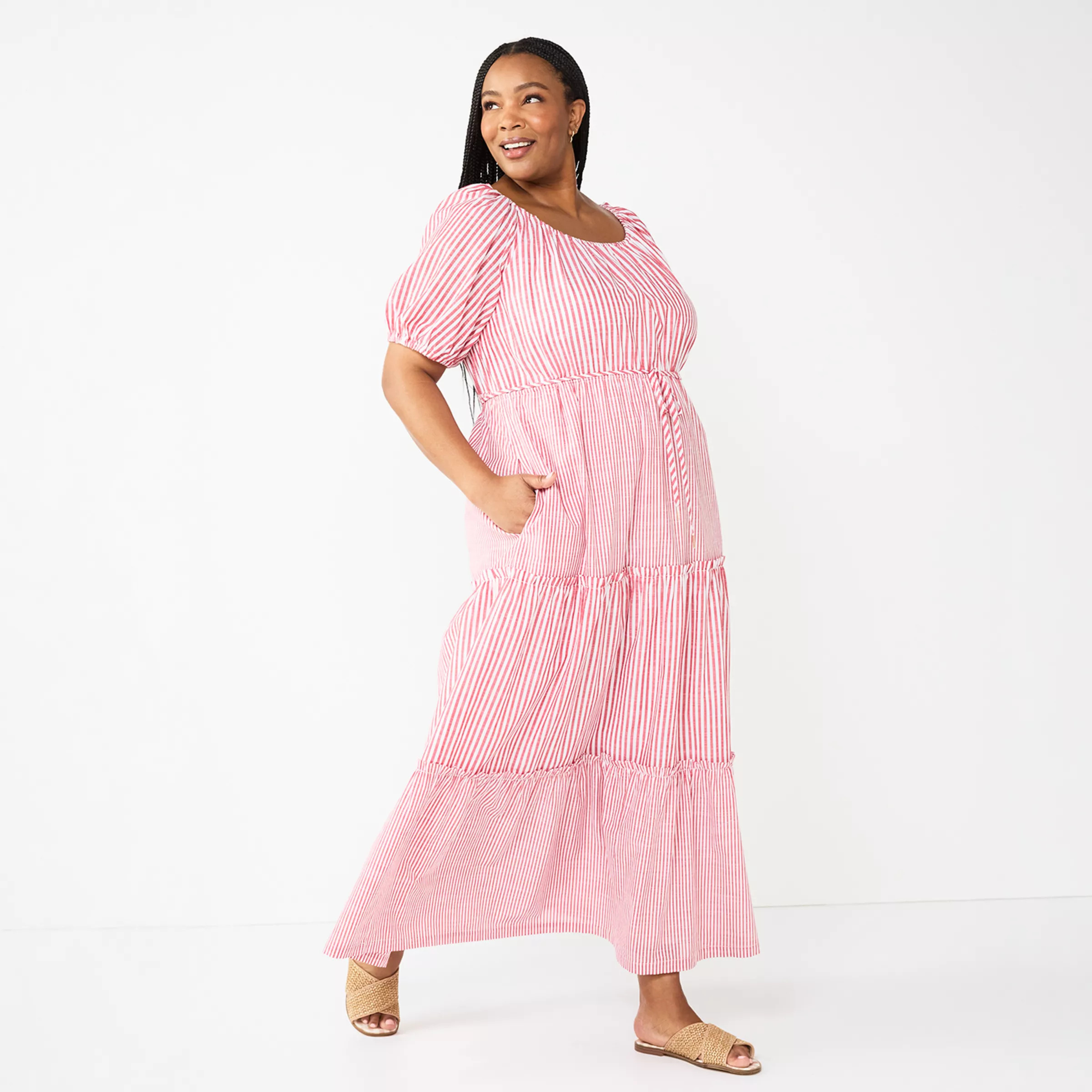 Plus Size DRAPER JAMES RSVP™ Short Sleeve Tiered Maxi Dress | Kohl's