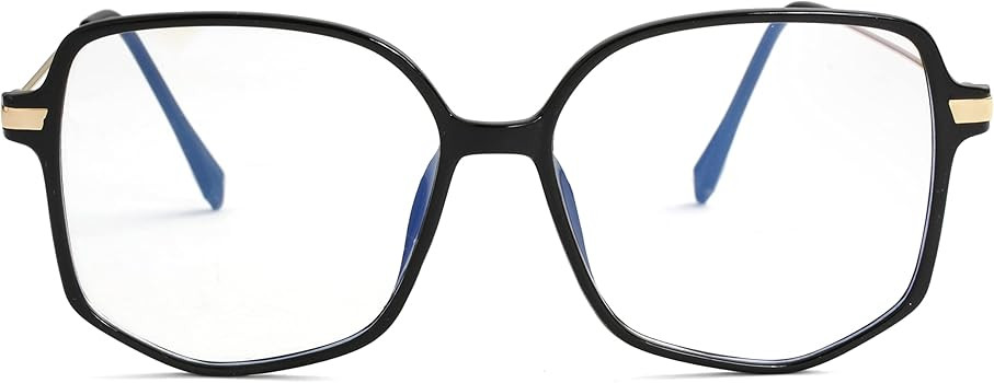 Oversized Square Blue Light Blocking Glasses for Women Men TR90 Ultralight Nerd Frames Clear Lens... | Amazon (US)