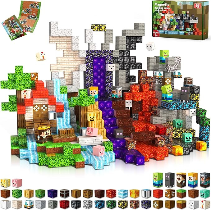 300 PCS 0.8in Magnetic Blocks Magnet Toys for Kids, Magnetic Building Blocks Cubes, Stacking Magn... | Amazon (US)