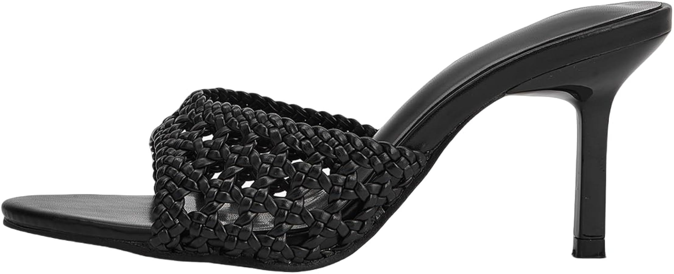 Woven Kitten Heels Braided Mesh Mules Sandals for Women | Amazon (US)