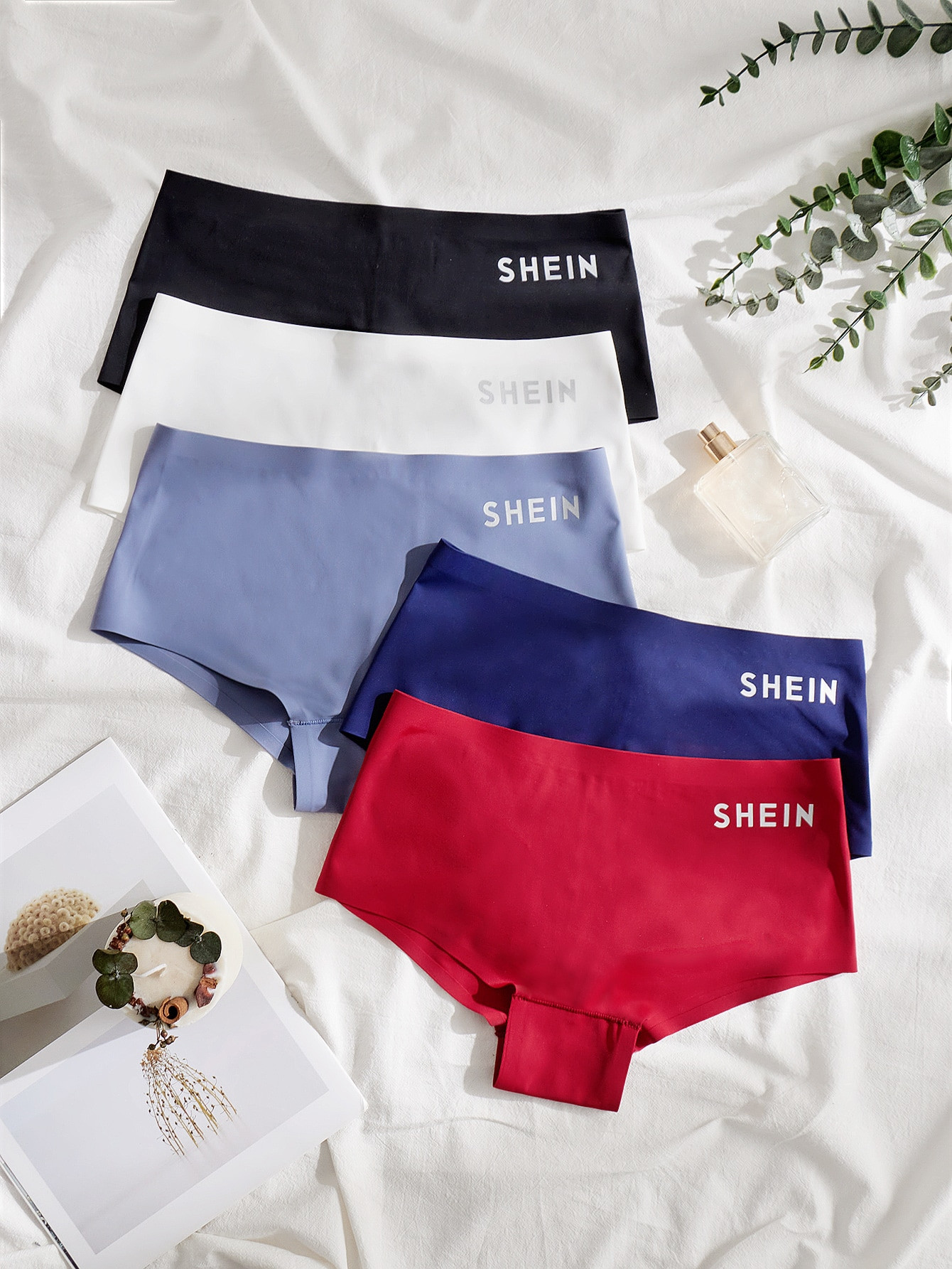 Shein Underwear&Sleepwear Basics 5 Pacote Carta Gráfica Boxer Cuecas | SHEIN Brasil | SHEIN