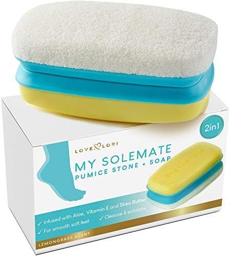 Foot Scrubber Pumice Stone for Feet by Love Lori - 2 in 1 Moisturizing Soap and Callus Remover - ... | Amazon (US)