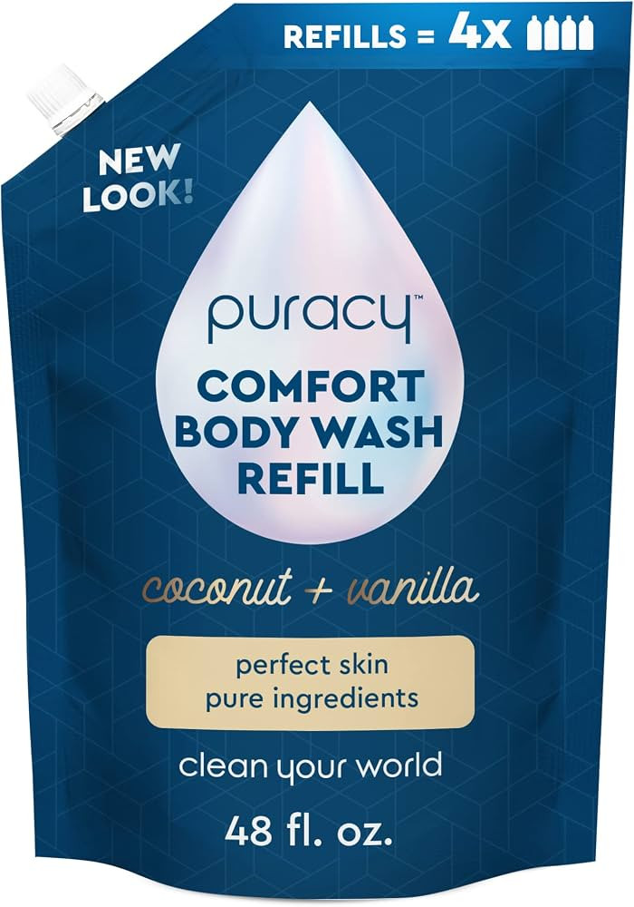 Puracy Body Wash Refill - Perfect Skin - 98.6% Pure Plant Ingredients, Moisturizing Natural Showe... | Amazon (US)