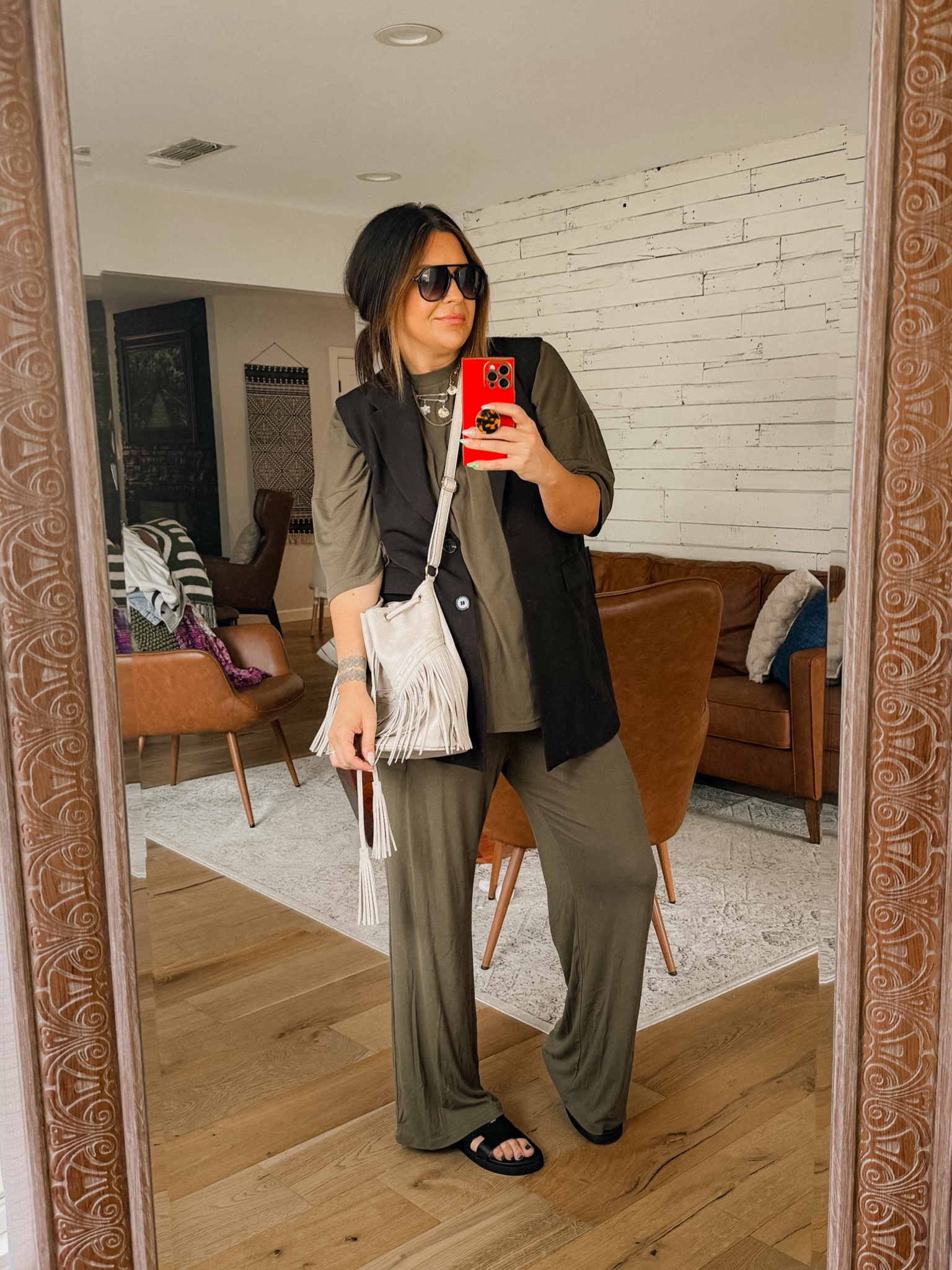 Amazon head to toe!
This set is so cute and flowy! The top is going to be perfection with bike shorts when it gets warmer!

Amazon lounge set: XL
Blazer Vest: XL
Sandals: TTS

#LTKmidsize #LTKstyletip #LTKfindsunder50