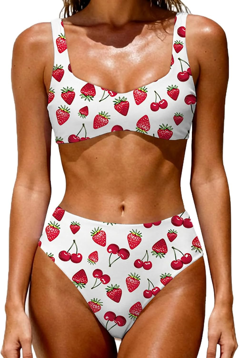 Sexy High Waisted Bikini Sets for Women Two Piece Cheeky Swimsuits | Amazon (US)
