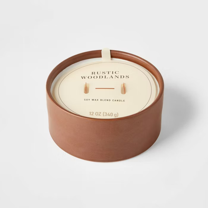 12oz Ceramic Wooden Wick Rustic Woodlands Candle - Threshold™ | Target