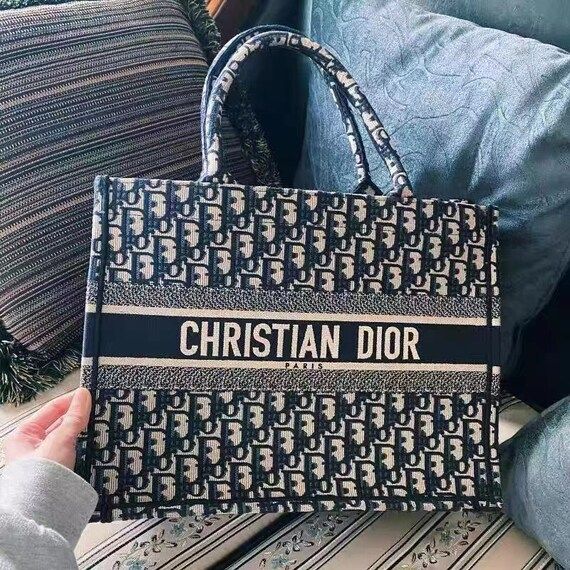 Christian Dior Bag LARGE BOOK BAG / Canvas Embroidery / - Etsy | Etsy (US)
