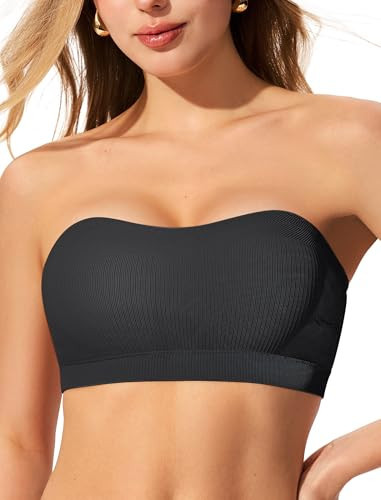 ProKloud Strapless Push Up Bras for Women Wireless Bandeau Bra Non-Slip Silicone Tube Top Padded Convertible Bralette Black | Amazon (US)