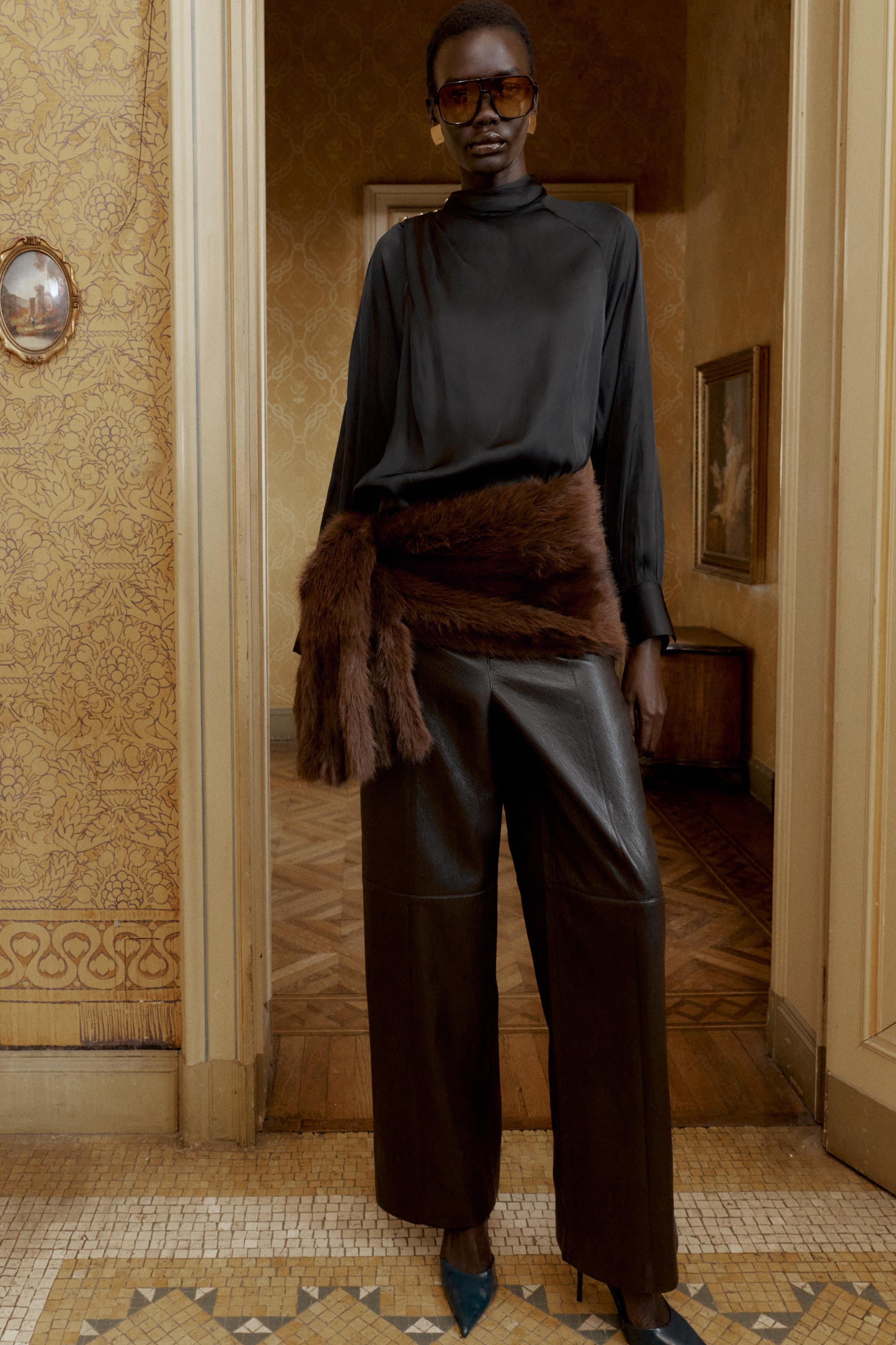 SATIN BLOUSE WITH SHOULDER BUTTONS | Zara UK