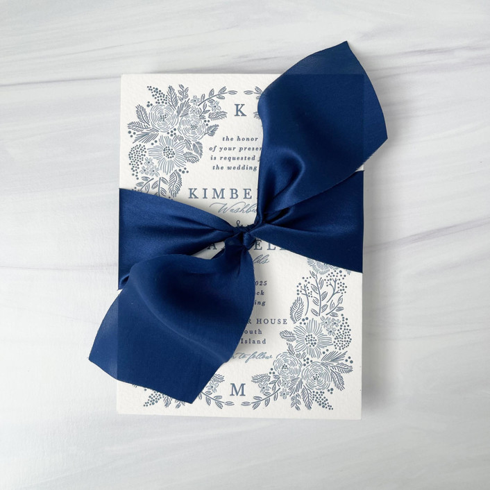 2"" Silk Ribbon - Deep Marseille Bleu Ribbons | Minted