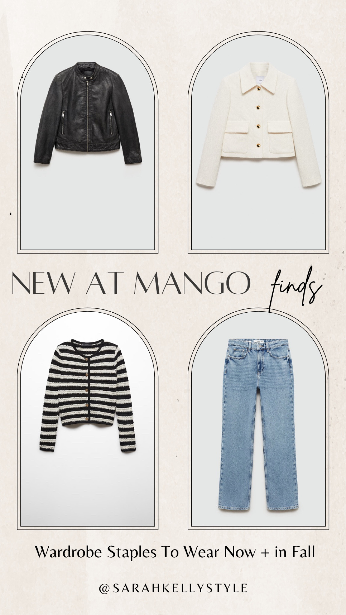Amazing wardrobe basics for now & into fall, NEW at Mango! 
Stripe cardigan, Lady Jacket, Leather Moto Jacket, Straight Leg Jeans  

#LTKFindsUnder100 #LTKOver40 #LTKSeasonal