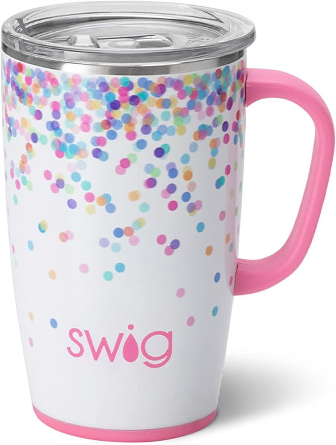 Swig Life 18oz Travel Mug with Handle and Lid, Cup Holder Friendly, Dishwasher Safe, Stainless St... | Amazon (US)