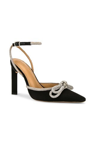 Elsie Heel in Black Satin | Revolve Clothing (Global)