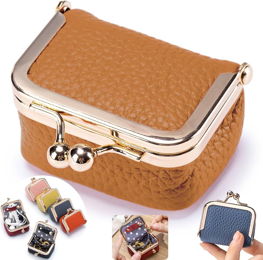 Genuine Leather mini Jewelry box, Portable Travel Jewelry case - Vintage mini Organizer with Kiss... | Amazon (US)