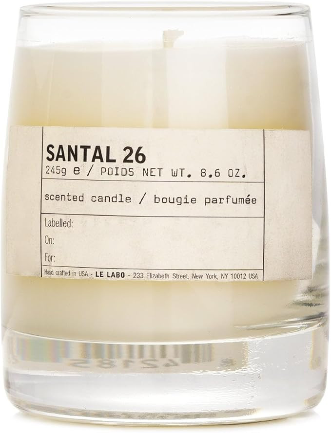 LE LABO Santal 26 Scented Candle 245 Grams 8.6 Ounce Glass jar Boxed Made in USA, Cream | Amazon (US)