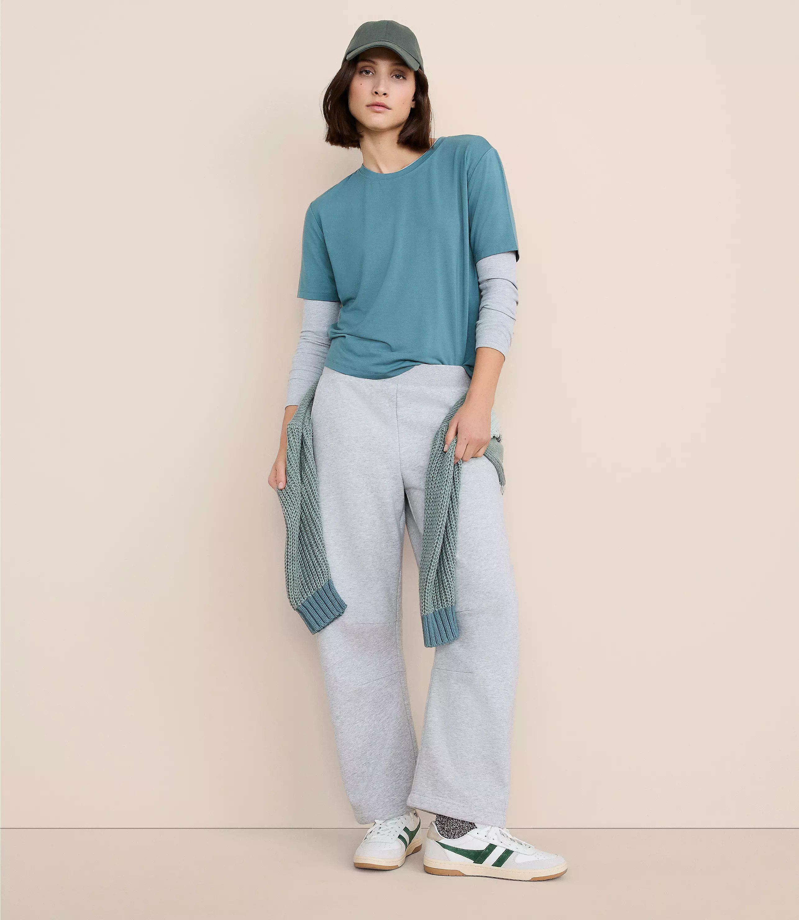 Lou & Grey Heathered Elite Fleece Barrel Pants | LOFT