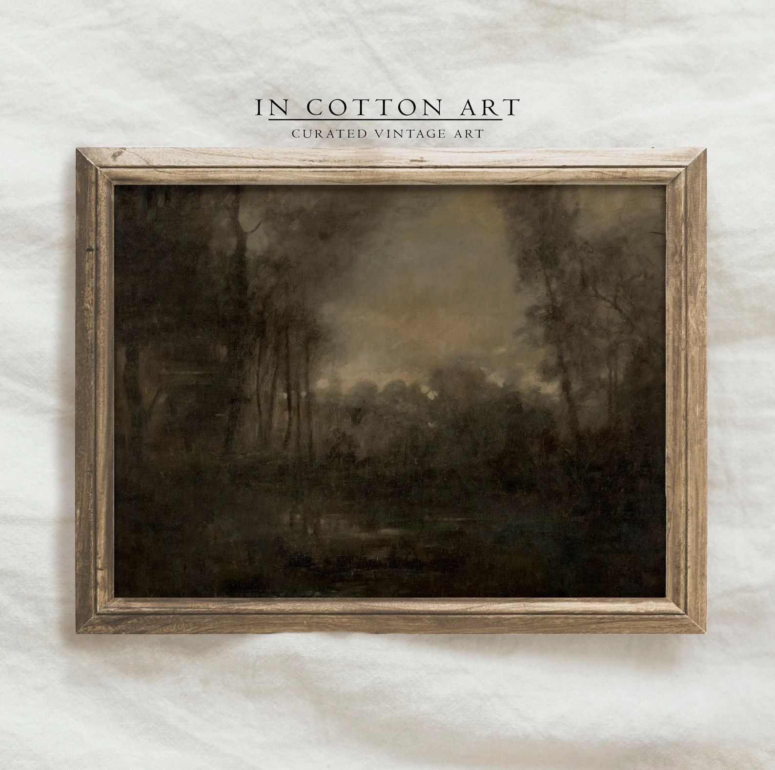 Vintage Moody Abstract Landscape Painting / Dark Wall Art Digital PRINTABLE / Antique Rustic Fore... | Etsy (US)