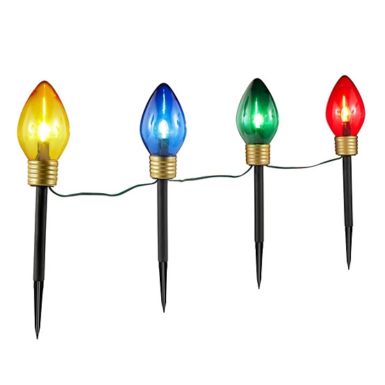 New!Red Shed  18.5 in. 4-Light Indoor/Outdoor UL LED C7 Bulb Light Stakes | Tractor Supply