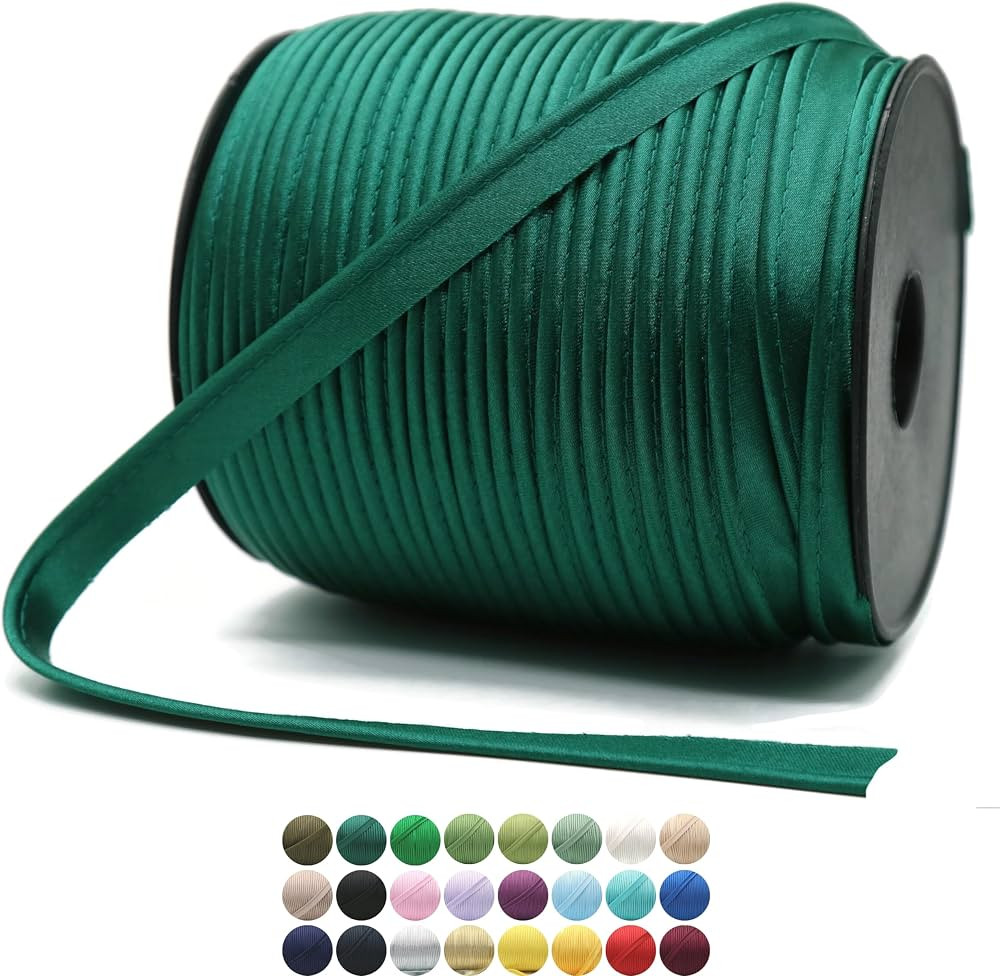 Fern Green Satin Piping Trim - 109 Yards - 25+ Colors - Satin Shiny Single Fold Piping Bias Tape ... | Amazon (US)