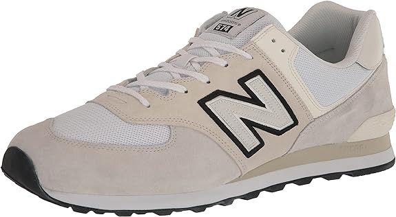 New Balance Unisex 574 V2 Lace-Up Sneaker, White/Black, 11 US Men | Amazon (US)