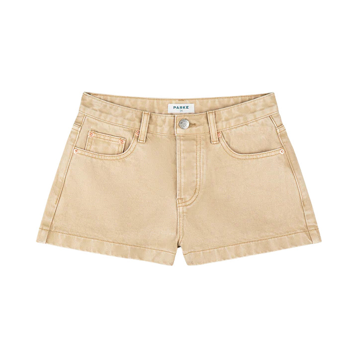Denim Mini Shorts - Camel | Parke