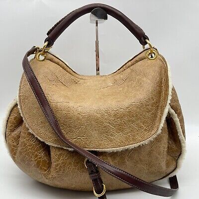 Miu Miu 2way Hobo Bag Shoulder bag Mouton Fur bag Brown Leather Handbag Y2K Auth  | eBay | eBay US