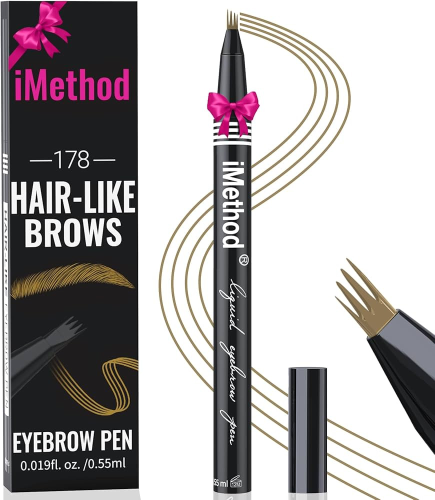 iMethod Eyebrow Pen - Eyebrow Pencil with Micro 4-Fork Tip, Microblading Eyebrow Pen for Natural ... | Amazon (US)