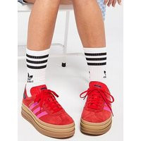 Adidas Originals Womens Gazelle Bold Trainers - Red | Very (UK)