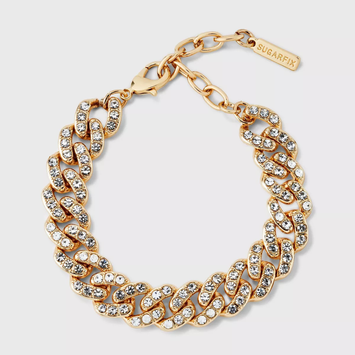 SUGARFIX by BaubleBar Gold and Crystal Curb Chain Bracelet - Gold | Target