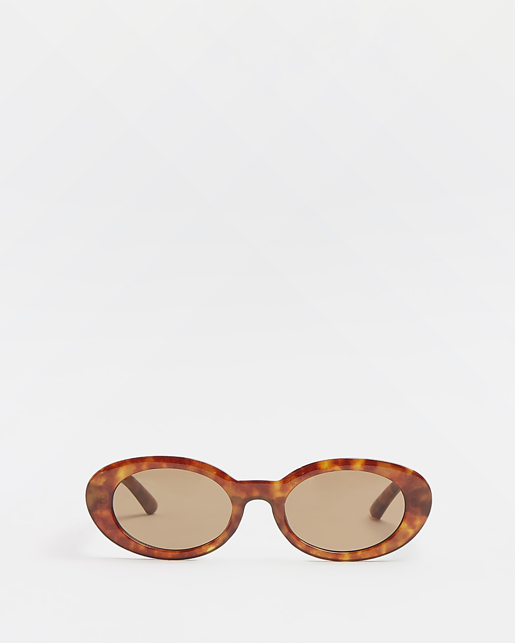 Brown oval slim sunglasses | River Island (UK & IE)