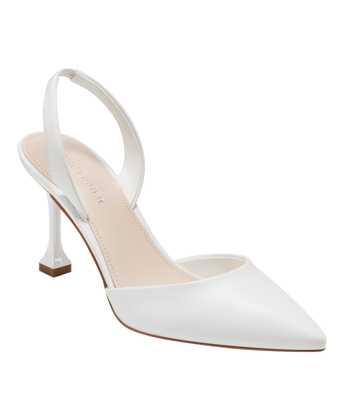 Marc Fisher Women's Hadya Pointy Toe Stiletto Slingback Pumps - White | Macy's
