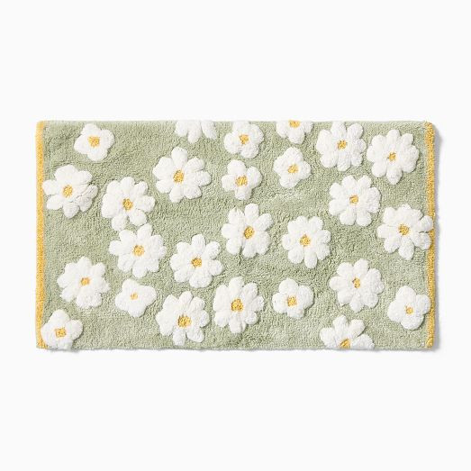 Kids Daisy Shaggy Bath Mat | West Elm (US)