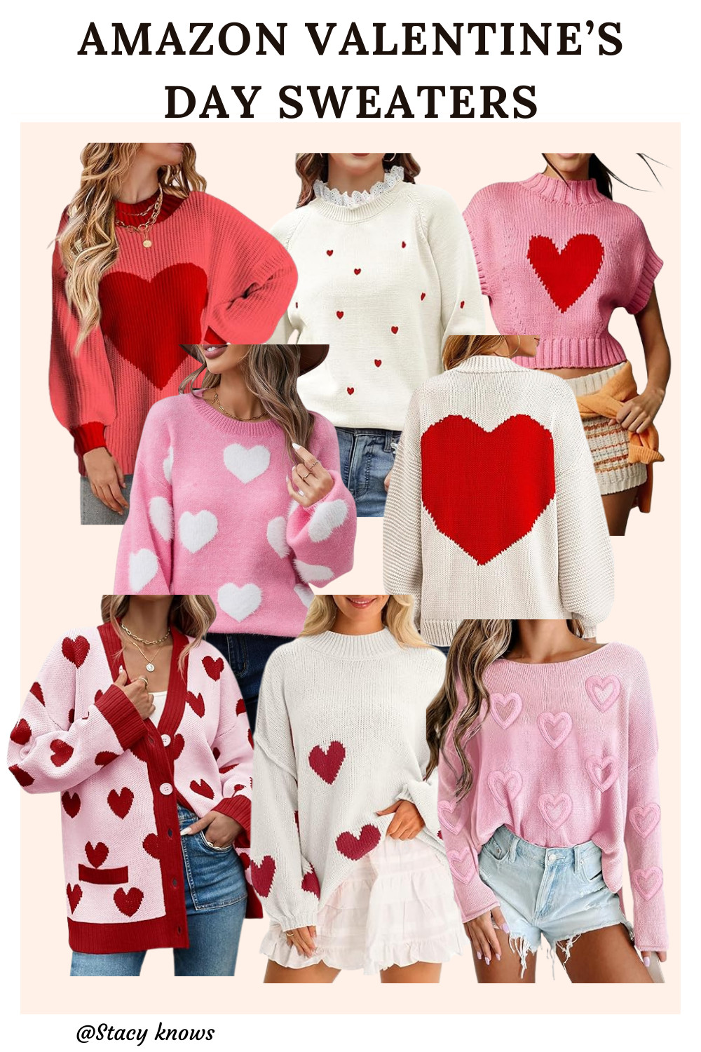 Sweeten up your winter wardrobe with these Amazon Valentine’s Day sweaters! From cozy heart patterns to classic romantic reds and pinks, these are perfect for date night, Galentine’s brunch, or just staying cozy all February long. Most are under $40 and Prime eligible! 
#LTKseasonal #AmazonFashion #ValentinesDayOutfits #HeartSweater #AmazonFinds #Galentine #DateNightStyle #WinterFashion #LTKunder50 #ValentinesStyle #AmazonStyle 

 #LTKValentine #LTKSeasonal #LTKPlusSize