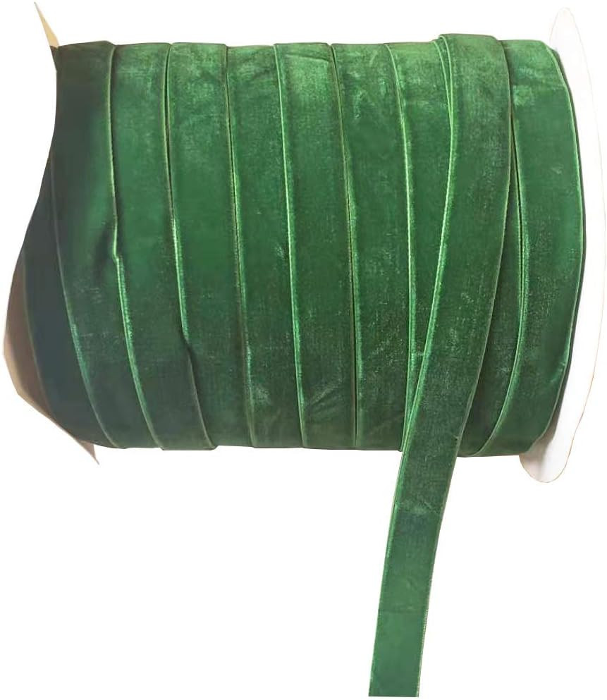 10 Yards Velvet Ribbon Spool (Green, 5/8") | Amazon (US)