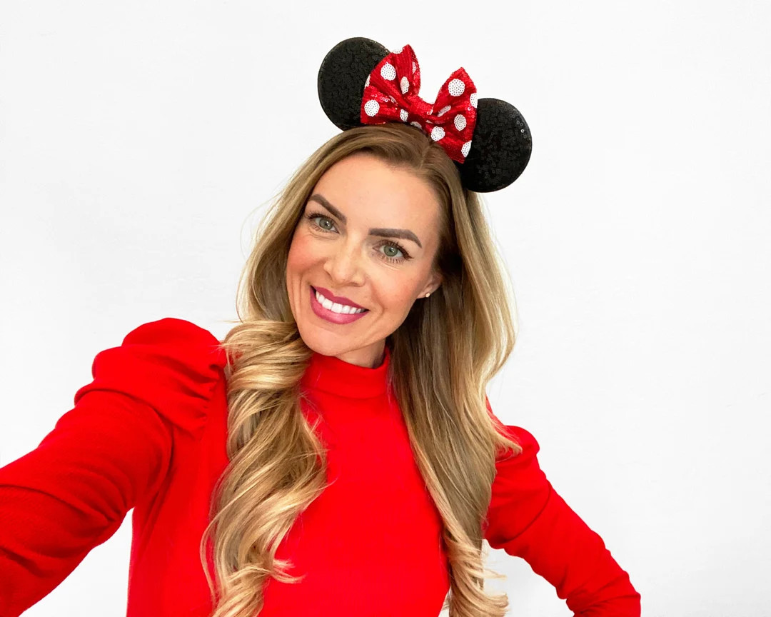 Sequin Mouse Ears Headband | All Ages Choose Bow Color - Etsy | Etsy (DACH)